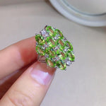 12 Piece Grand Circle Peridot 925 Silver RingRing