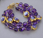 4Rows Natural Purple Amethysts Rough With Electroplated EdgeCHINA
