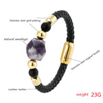 Geometric Shape Natural Amethyst Energy Bracelet