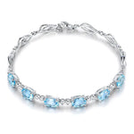 Silver Sky Blue Aquamarine Bracelets Gemstone