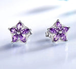 Amethyst Star Silver Stud EarringsEarrings