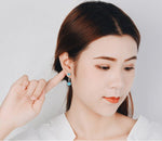 Ruby and Sapphire Heart Shape Gemstones Dangle Drop EarringsEarrings