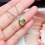 Chic Green Peridot Gemstone pendant for women