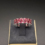 Tiny Hearts Shape Ruby Silver RingRing