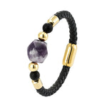 Geometric Shape Natural Amethyst Energy BraceletBXGM-1074003CHINA