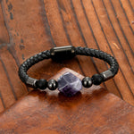 Geometric Shape Natural Amethyst Energy Bracelet