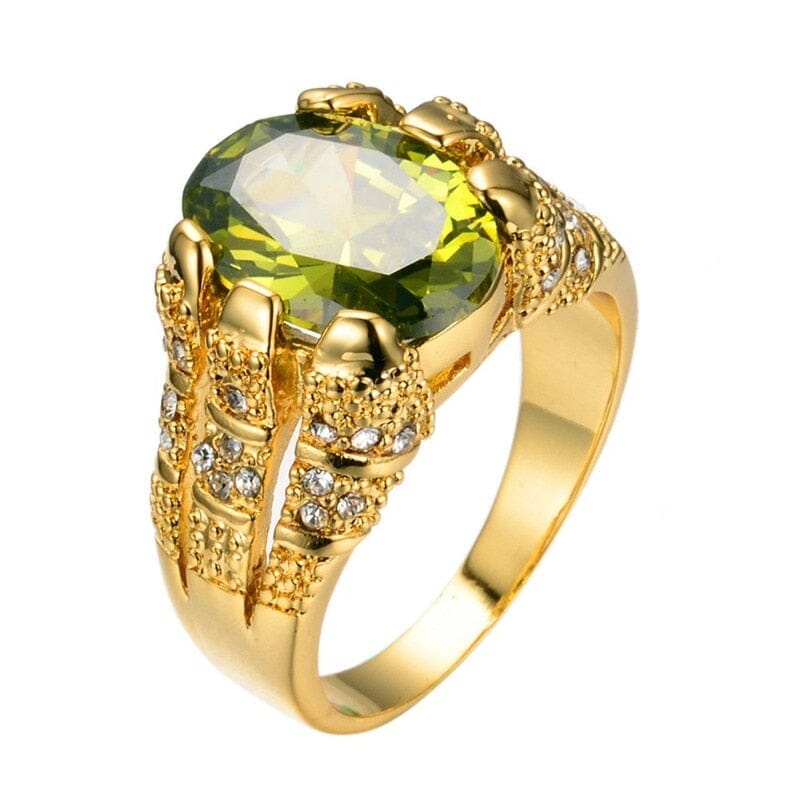 Oval Peridot 14K Yellow Gold RingRing8
