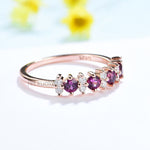 Peridot and Garnet Gemstones with Moissanite 925 Sterling Silver RingRing