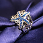 Sapphire Starfish Silver RingRing