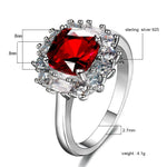Charm Square Cut Ruby Silver RingRing