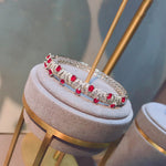 Luxury Ruby 925 Sterling Silver Bangle BraceletBracelet