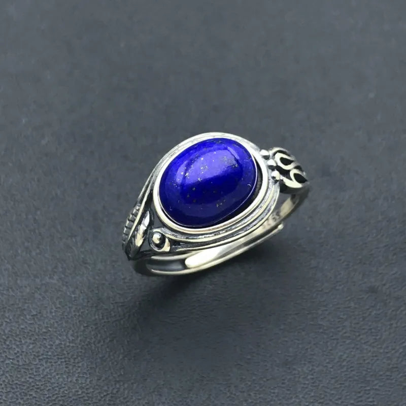 Natural Turquoise Rings 925 Sterling SilverLapisResizable