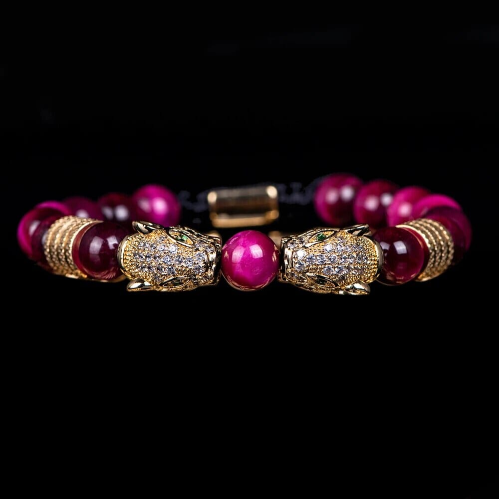 Double Leopard Head BraceletsBraceletGold rose white cz