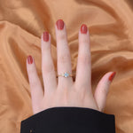 Italian modern style design natural diamond sapphire ring