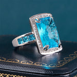 Sapphire Square Cut 925 Sterling Silver RingRing