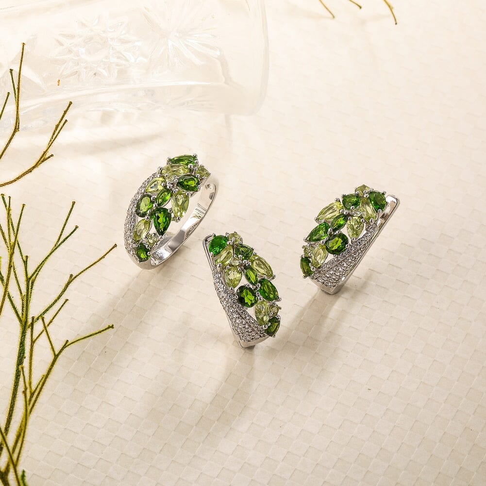 3.8ct Peridot and Garnet Gems 925 Sterling Silver Clip EarringsEarrings