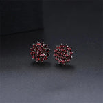 3.5 Carats Genuine Garnet S925 Silver Stud Earrings