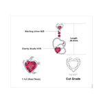 Love Heart Drop Ruby 925 Sterling Silver EarringsEarrings