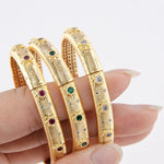 Cuff Bangle Ruby 18k Real Gold Plated Metal1st or 2nd at randomCHINA