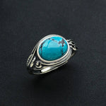 Natural Turquoise Rings 925 Sterling Silver