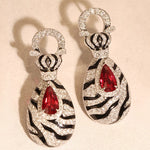 Retro Zebra Pattern Ruby Jewelry SetJewelry Sets