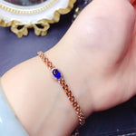 4x6mm Sapphire Gemstone 925 Sterling Silver BraceletBracelet