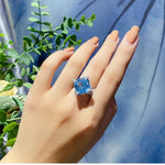 New Exquisite Inlaid Princess Cut Topaz Gemstone