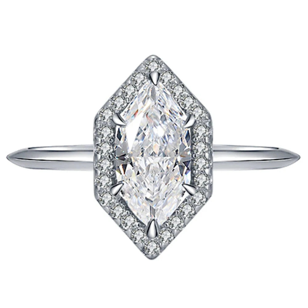 Aquamarine Sapphire Gemstone Engagement Ring for WomenWhite Sapphire9