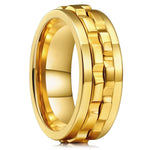 Titanium Steel Rotating Fidget Ring For MenMen's Ring9Gold