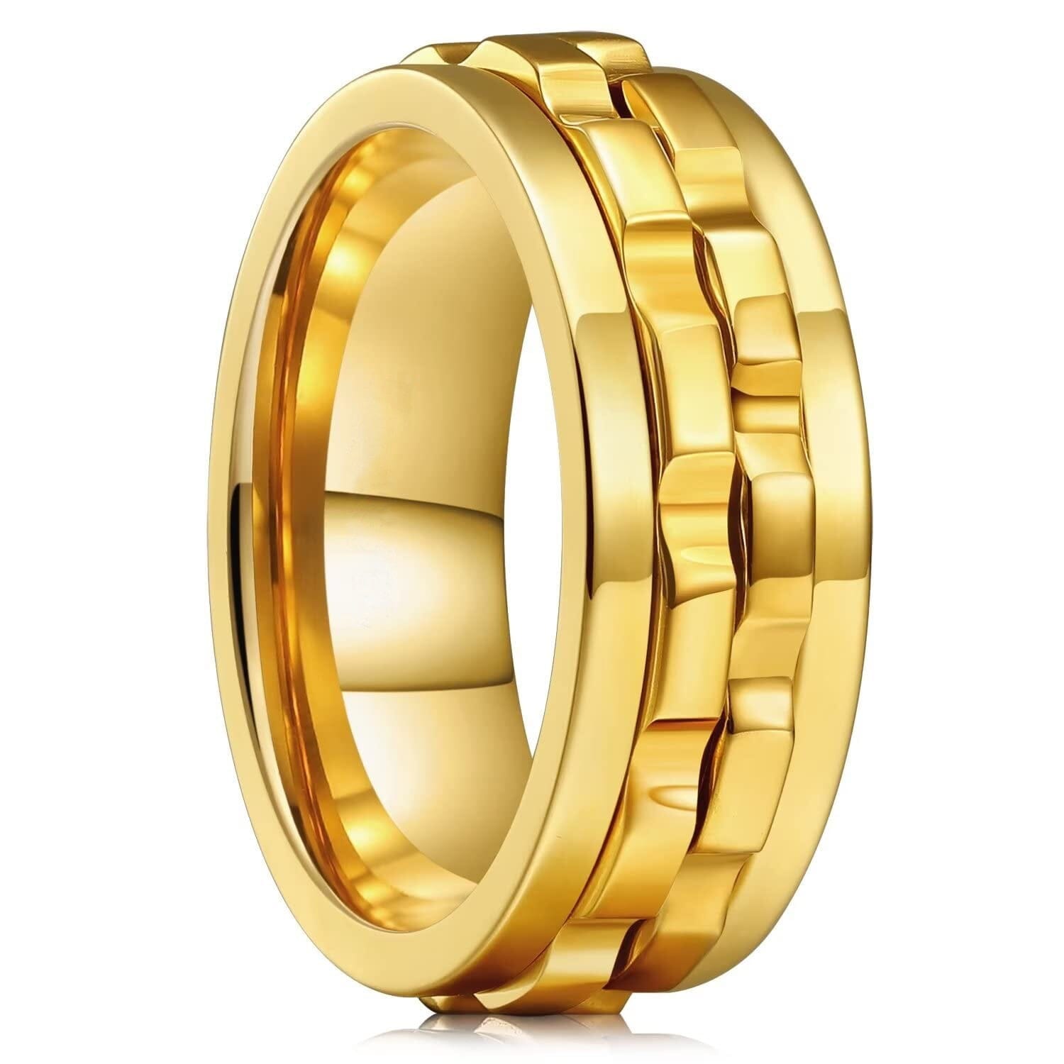 Titanium Steel Rotating Fidget Ring For MenMen's Ring9Gold