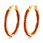 6 Color Small Hoop Earrings with Cubic Zirconia Gold/Silver Plated Stainless Steel EarringFH9284
