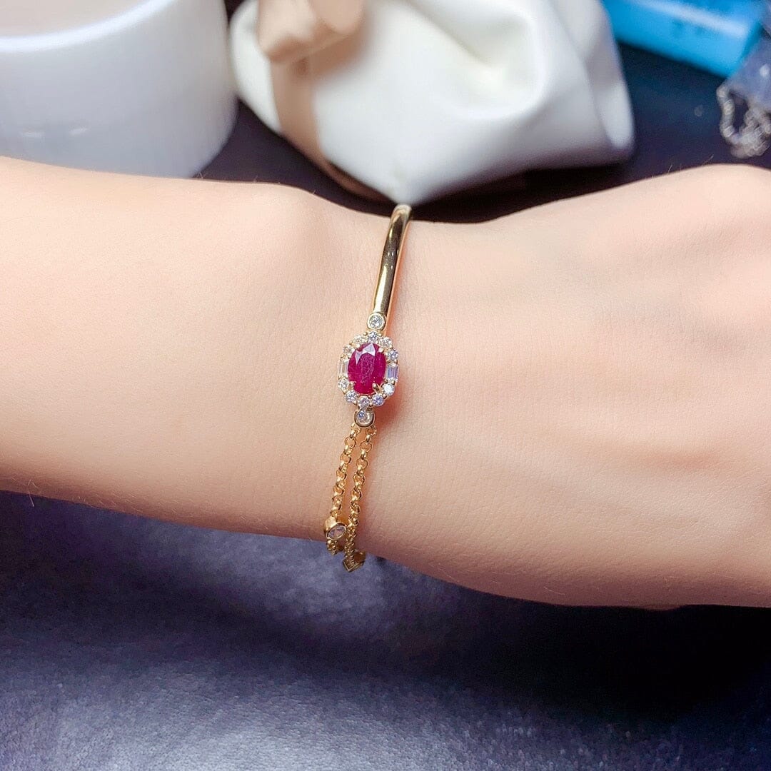 Vintage Natural Burmese Ruby Cuff BraceletBracelet