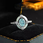 6*8 MM Oval Aquamarine High Carbon Diamond Gemstone