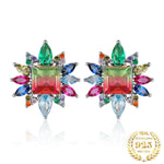 7.4ct Rainbow Tourmaline 925 Sterling Silver Stud EarringsEarrings