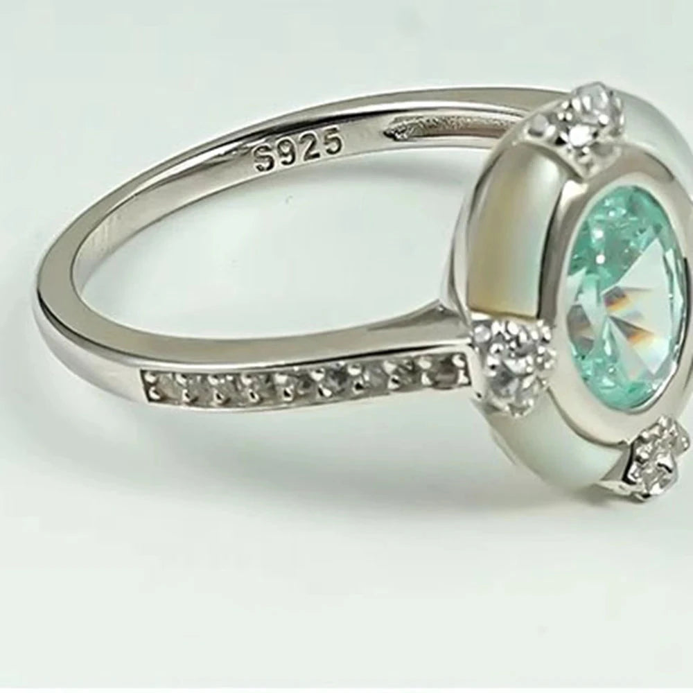 6*8 MM Oval Aquamarine High Carbon Diamond Gemstone