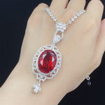 Ruby Diamond Cross Pendant 925 Sterling Silver NecklaceNecklace