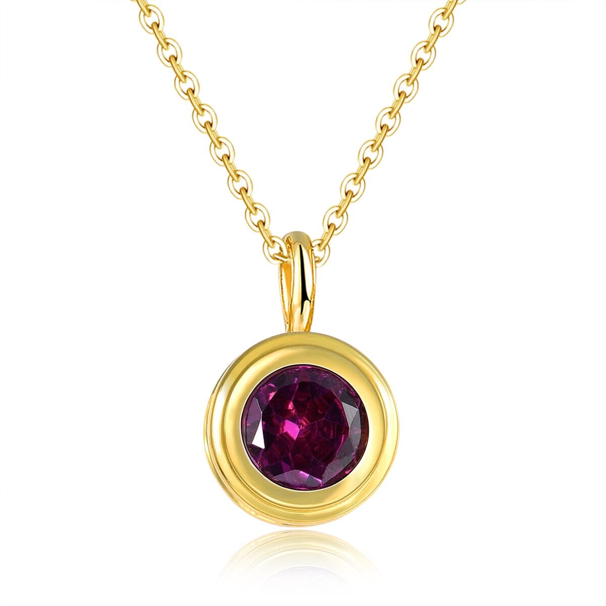 Topaz Peridot Garnet Yellow Gold Plated Pendants NecklaceNecklaceGarnet