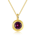 Topaz Peridot Garnet Yellow Gold Plated Pendants NecklaceNecklaceGarnet