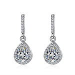 Multi-colors Stone Cubic Zirconia Silver Drop EarringsEarringswhite