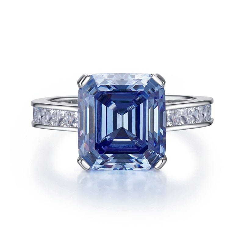 10*11mm Sapphire and Diamond 925 Sterling Silver RingRing5