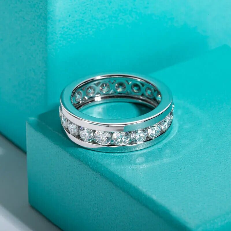 4mm Moissanite Eternity Band 925 Sterling Silver RingRing