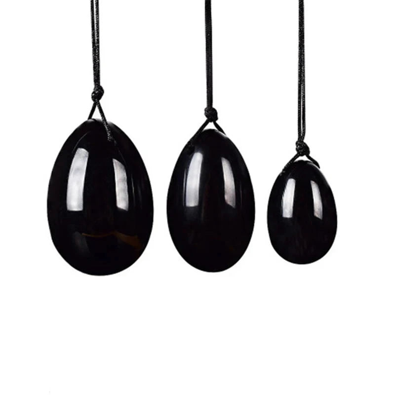 3/4PCs Natural Jade Yoni Eggs Massage Wand Set3PC Obsidian Egg