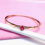 Rose Gold Crystal Ruby Cuff BraceletBracelet