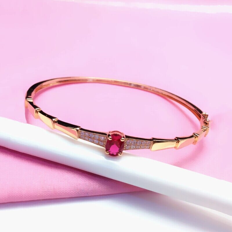 Rose Gold Crystal Ruby Cuff BraceletBracelet