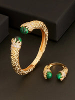 Stylish African and Middle Eastern Handcrafted Bracelet and Ring SetJewelry Setsgold-color