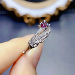 Emerald Cut Alexandrite Ring 925 Sterling Silver Alexandrite Color Changed Gemstone
