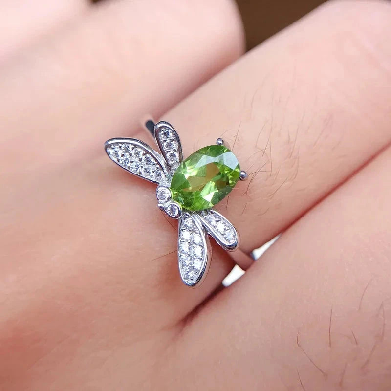 Natural Peridot Gemstone Fashion Rings004resizable