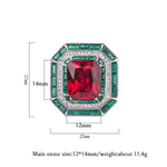 Vintage 12*16mm Square Cut Ruby Resizable RingRing