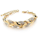 Women's Bracelet Gold Twisted Shining Crystal Stone805027-Golden