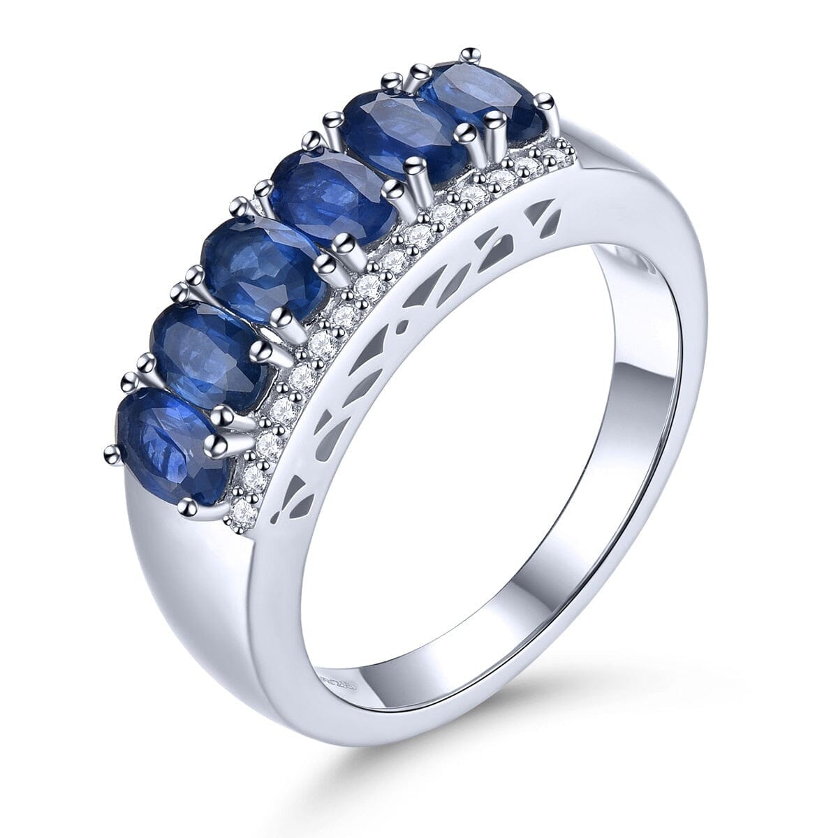 1.8 Carats Sapphire and Tanzanite 925 Sterling Silver RingsRingNatural Sapphire6